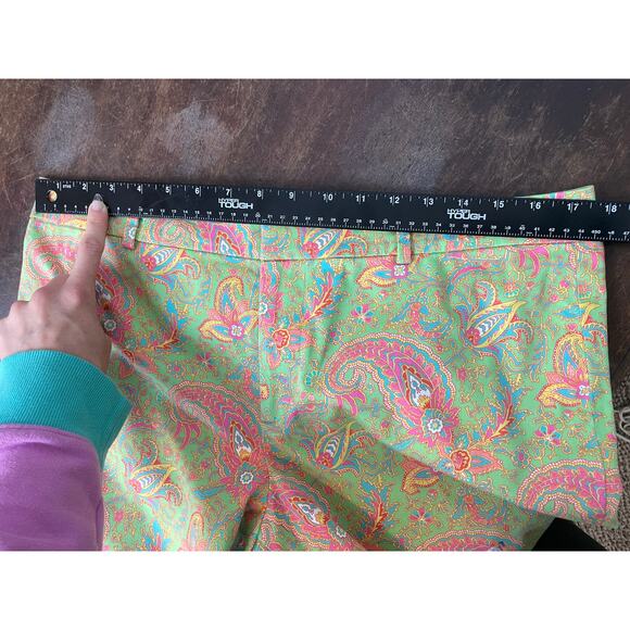 Lauren Ralph Lauren Women's Paisley Pants Size 12 Trousers Bright Spring Easter - Picture 9 of 16